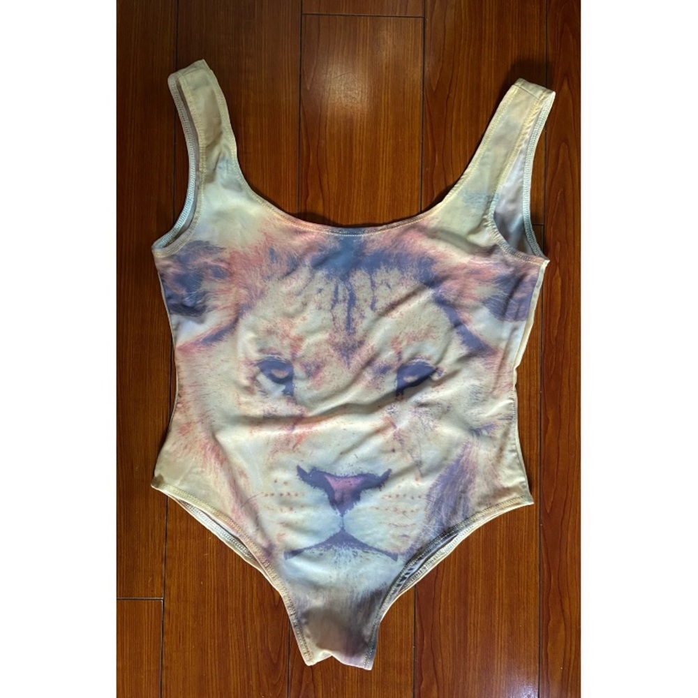 Amazing Vintage Dead Stock Lion Bathing-suit/Bodysuit